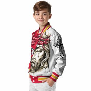 custom kansas city chiefs jesus tears red white jacket trendy