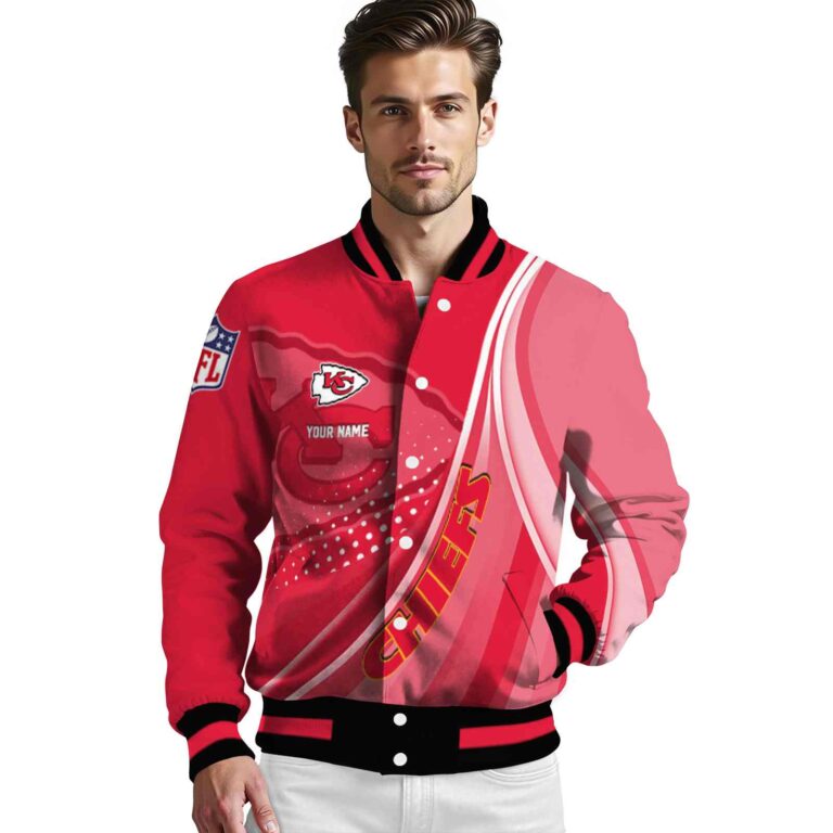 custom kansas city chiefs wave patterns red jacket high quality