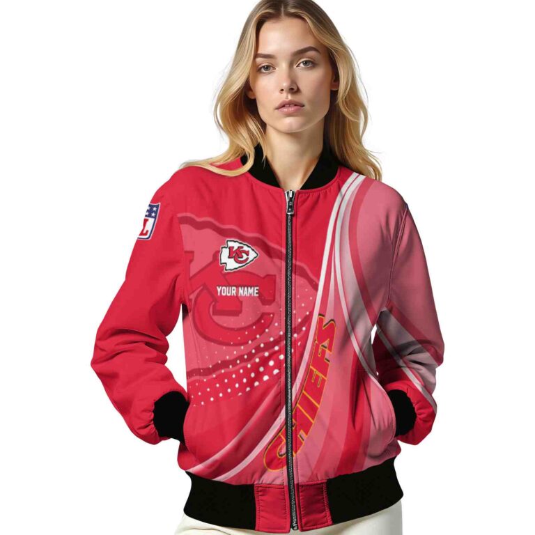 custom kansas city chiefs wave patterns red jacket latest model