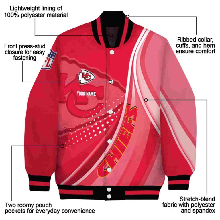 custom kansas city chiefs wave patterns red jacket new arrival