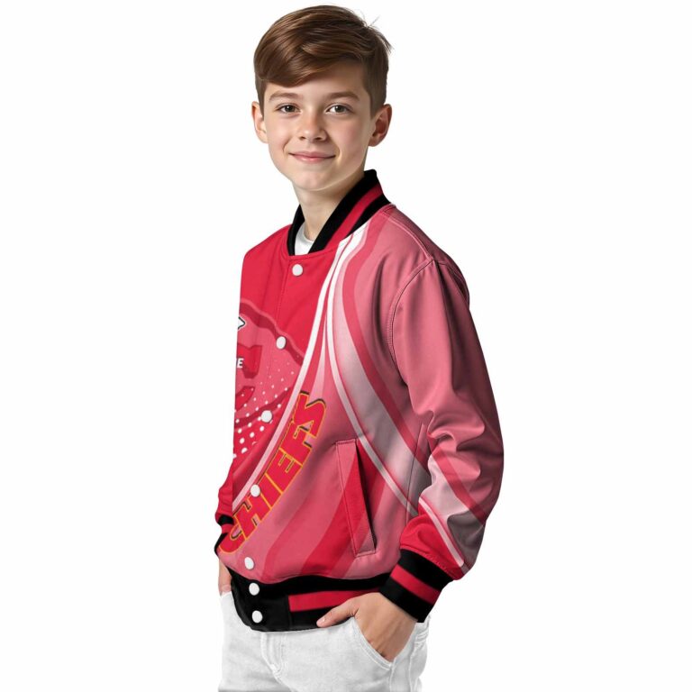 custom kansas city chiefs wave patterns red jacket trendy