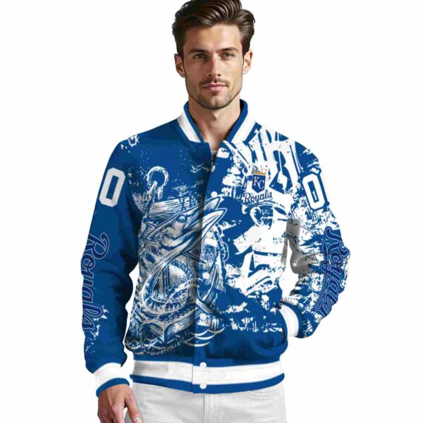 custom kansas city royals fishing art royal blue jacket high quality