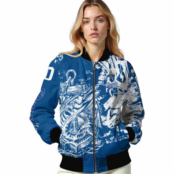 custom kansas city royals fishing art royal blue jacket latest model