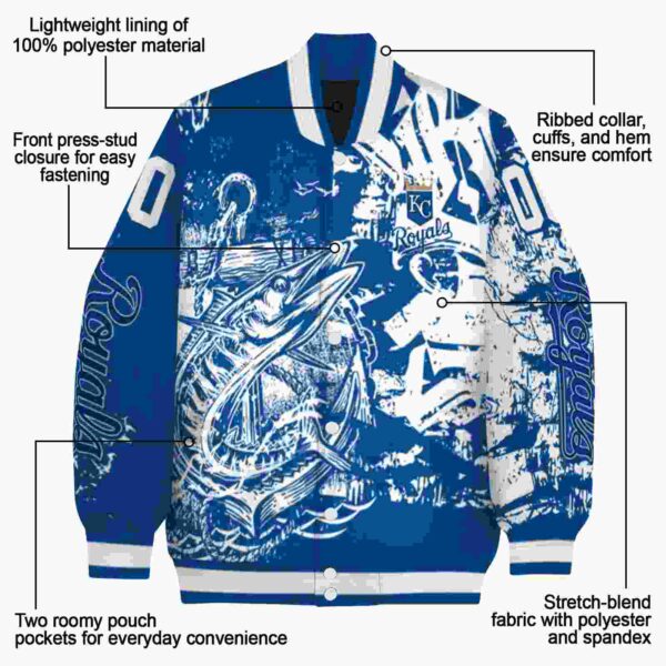 custom kansas city royals fishing art royal blue jacket new arrival