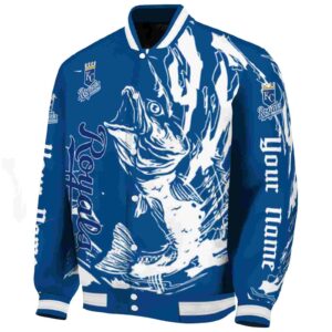 custom kansas city royals fishing passion royal blue white jacket best selling