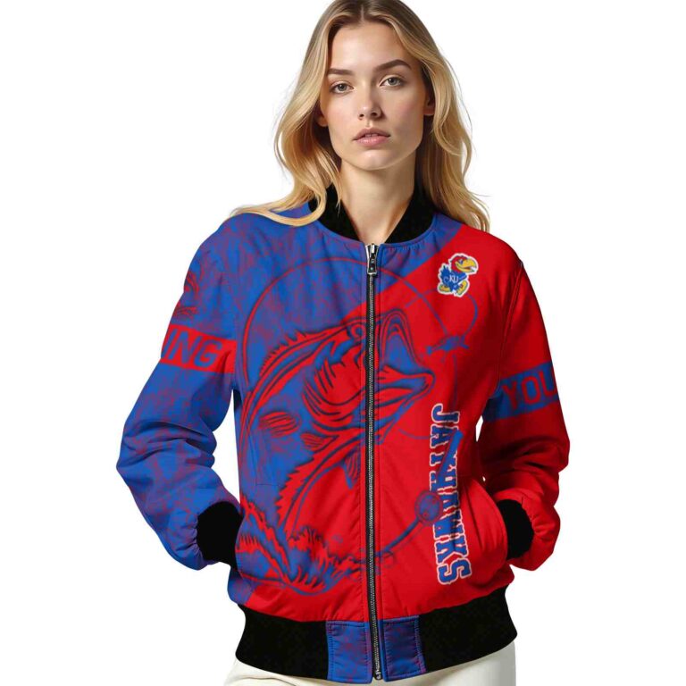 custom kansas jayhawks fishing rod crimson jacket latest model