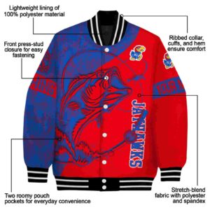 custom kansas jayhawks fishing rod crimson jacket new arrival