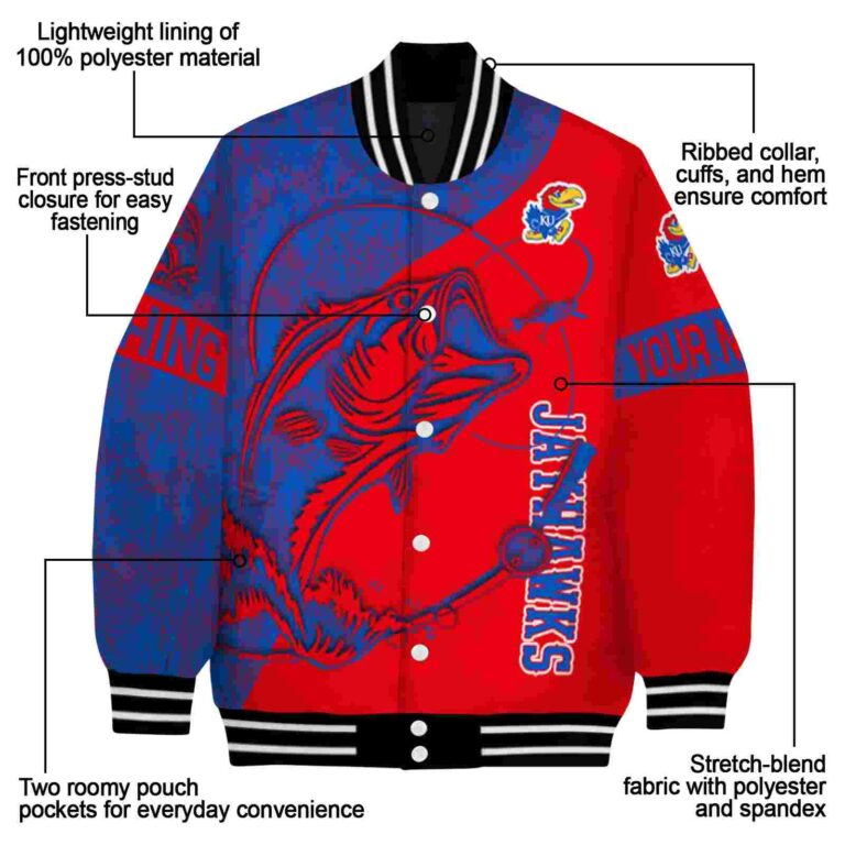 custom kansas jayhawks fishing rod crimson jacket new arrival