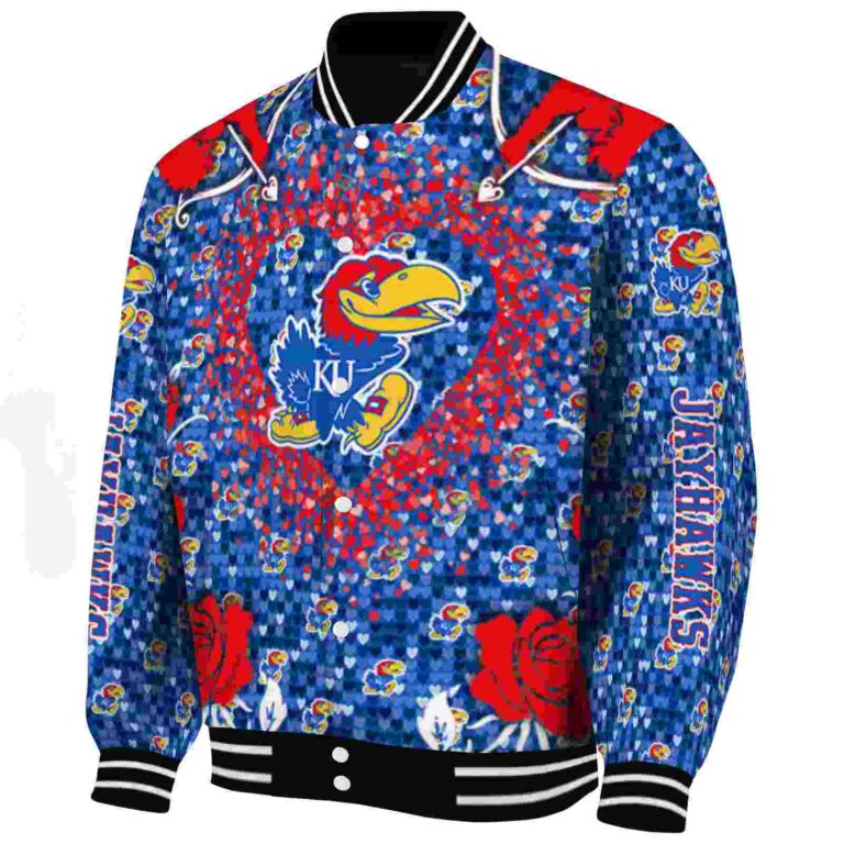 custom kansas jayhawks heart explosion blue jacket best selling