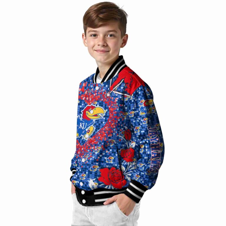 custom kansas jayhawks heart explosion blue jacket trendy