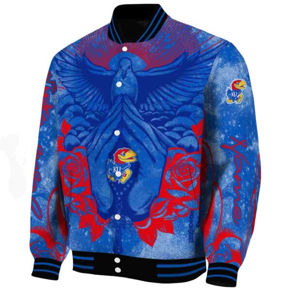 custom kansas jayhawks praying hands blue jacket best selling