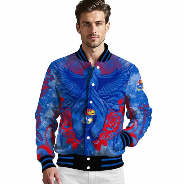 custom kansas jayhawks praying hands blue jacket high quality