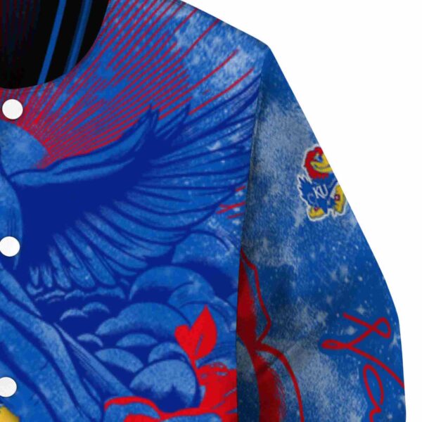 custom kansas jayhawks praying hands blue jacket premium grade