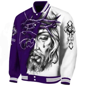 custom kansas state wildcats jesus tears purple white jacket best selling