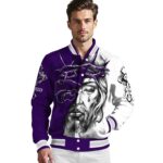custom kansas state wildcats jesus tears purple white jacket best selling
