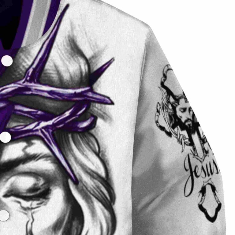 custom kansas state wildcats jesus tears purple white jacket premium grade