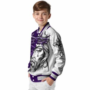 custom kansas state wildcats jesus tears purple white jacket trendy