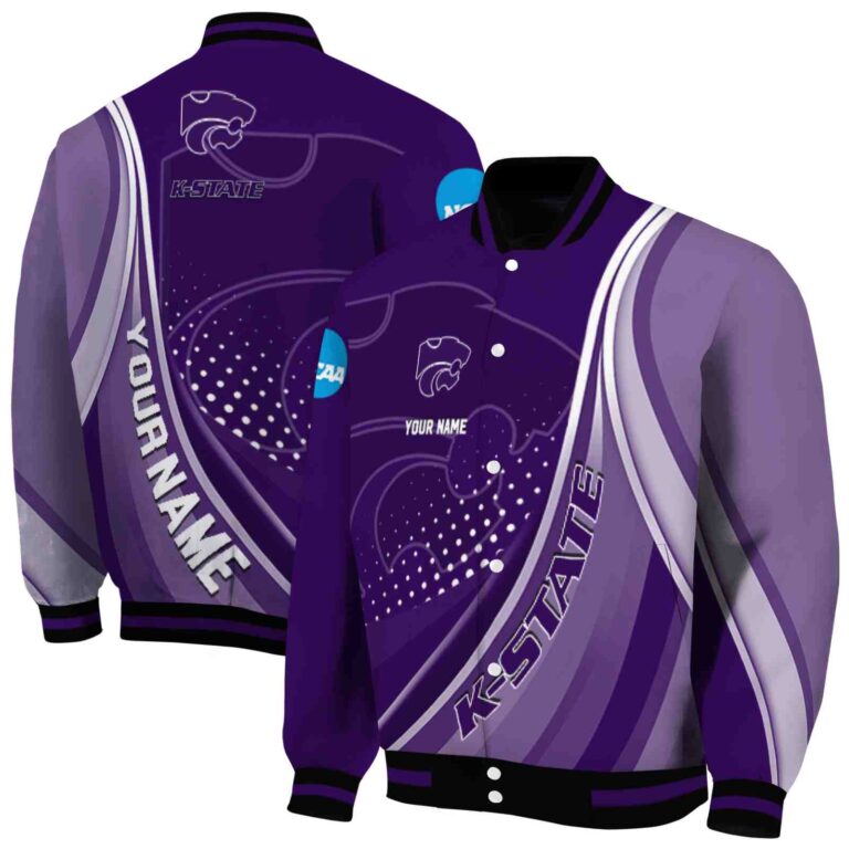 custom kansas state wildcats wave patterns purple jacket fashion forward