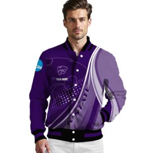 custom kansas state wildcats wave patterns purple jacket high quality