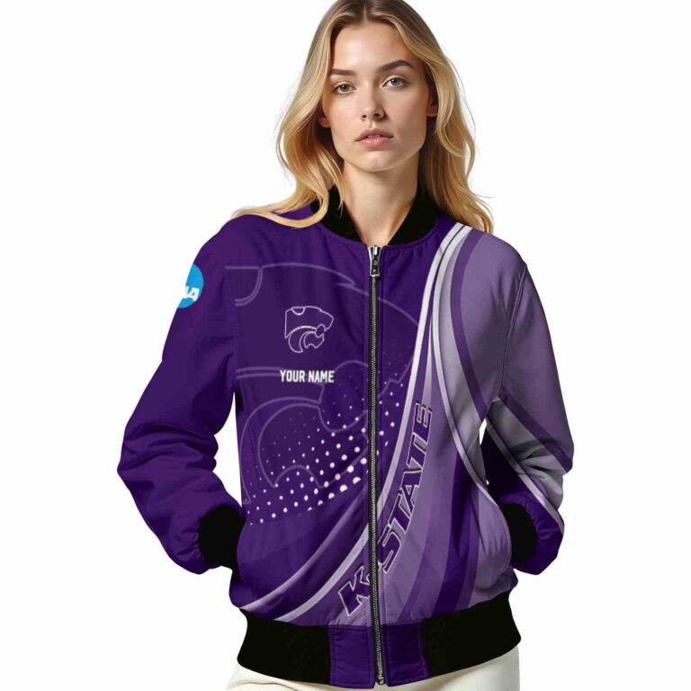 custom kansas state wildcats wave patterns purple jacket latest model