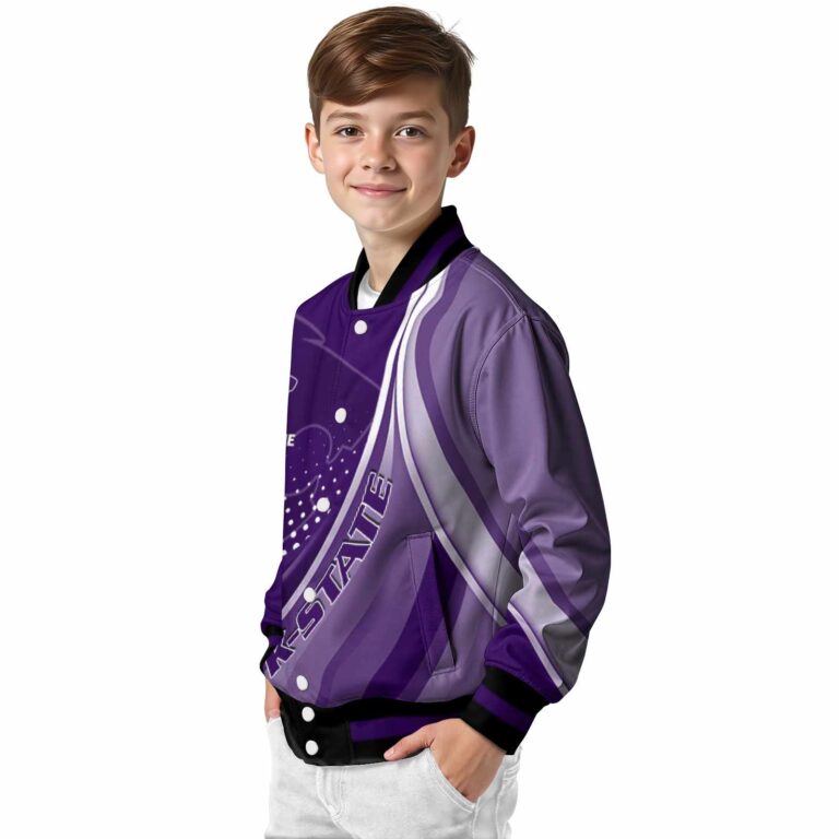 custom kansas state wildcats wave patterns purple jacket trendy