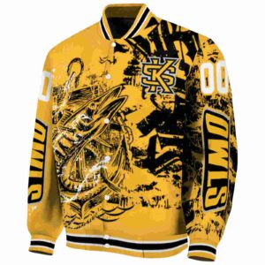 custom kennesaw state owls fishing art gold jacket best selling