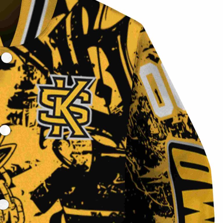 custom kennesaw state owls fishing art gold jacket premium grade