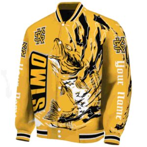 custom kennesaw state owls fishing passion gold white jacket best selling