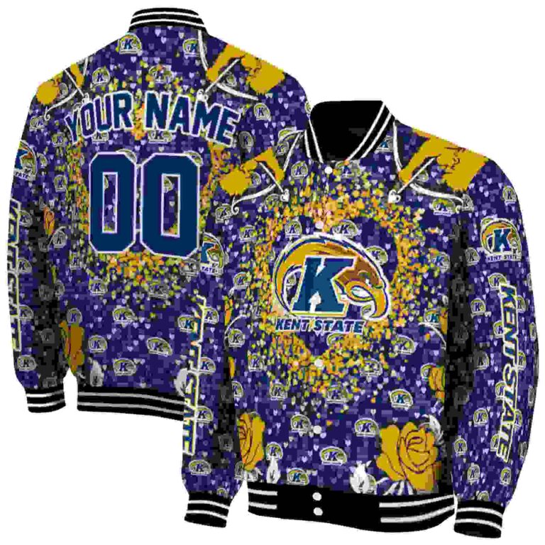 custom kent state golden flashes heart explosion navy blue jacket fashion forward