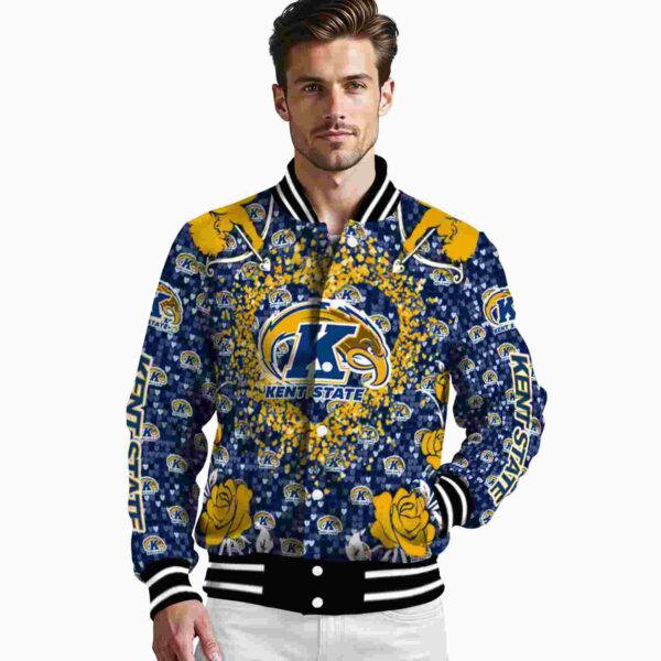 custom kent state golden flashes heart explosion navy blue jacket high quality