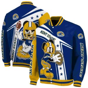 custom kent state golden flashes mickey football navy blue white jacket fashion forward