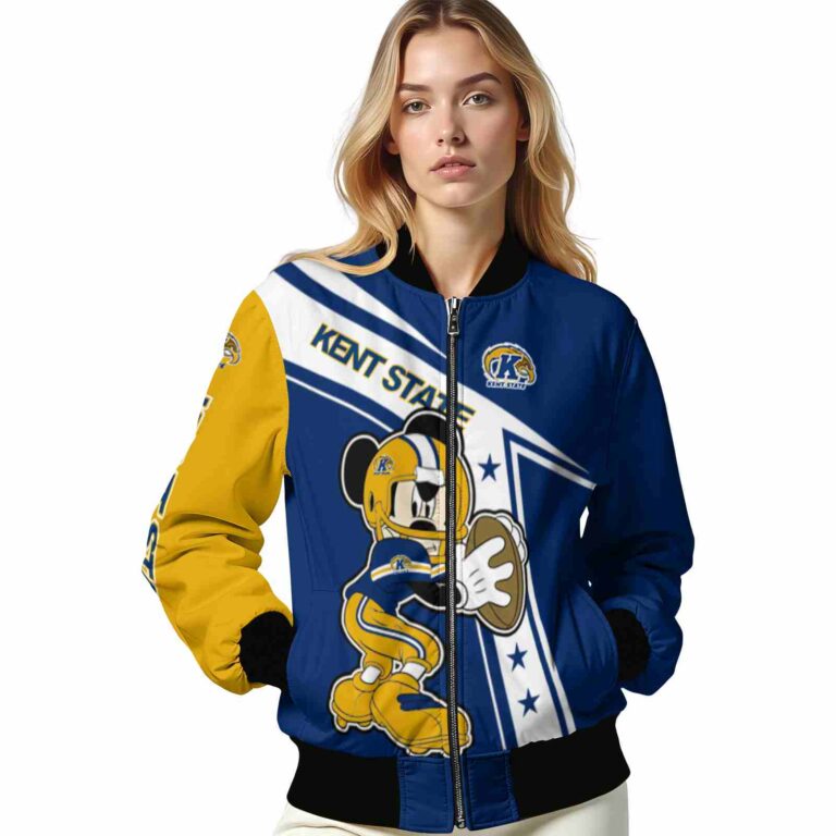 custom kent state golden flashes mickey football navy blue white jacket latest model