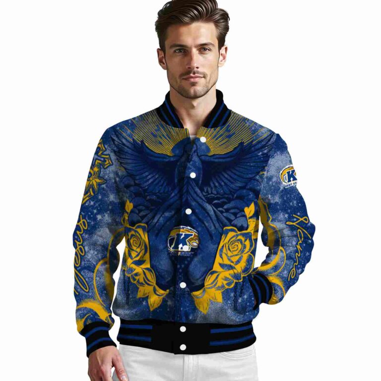 custom kent state golden flashes praying hands navy blue jacket high quality