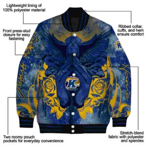 custom kent state golden flashes praying hands navy blue jacket new arrival