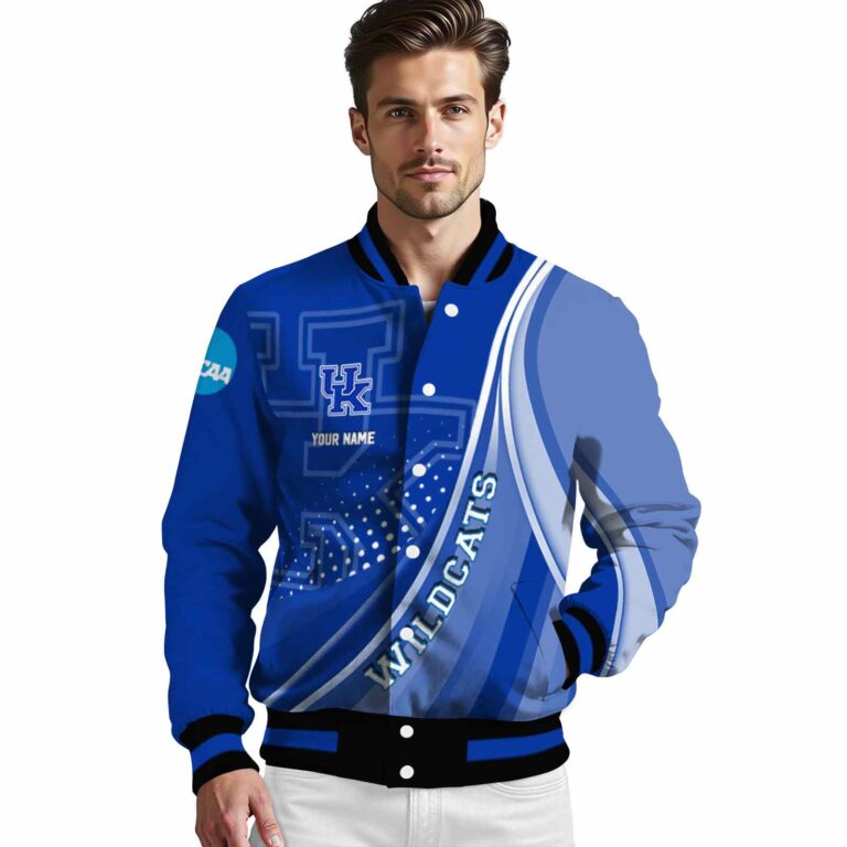 custom kentucky wildcats wave patterns blue jacket high quality