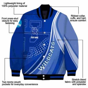 custom kentucky wildcats wave patterns blue jacket new arrival