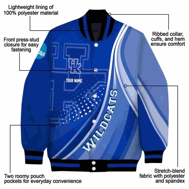 custom kentucky wildcats wave patterns blue jacket new arrival