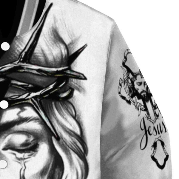 custom las vegas raiders jesus tears black white jacket premium grade