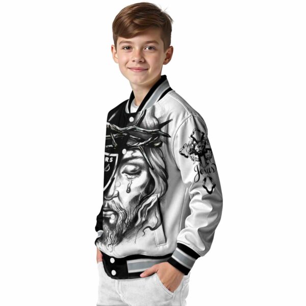 custom las vegas raiders jesus tears black white jacket trendy