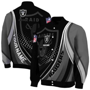 custom las vegas raiders wave patterns black jacket fashion forward