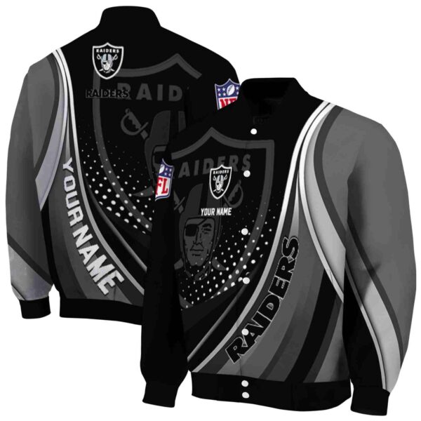 custom las vegas raiders wave patterns black jacket fashion forward
