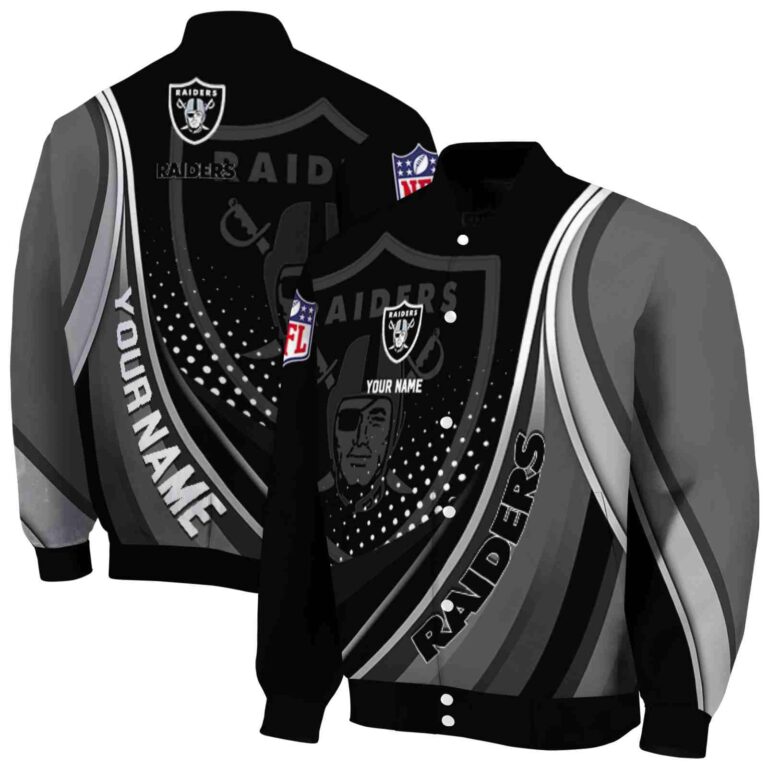 custom las vegas raiders wave patterns black jacket fashion forward