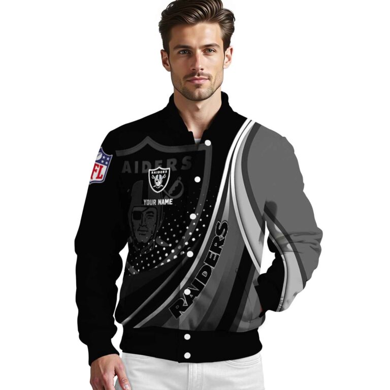 custom las vegas raiders wave patterns black jacket high quality