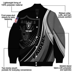 custom las vegas raiders wave patterns black jacket new arrival