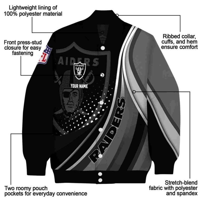 custom las vegas raiders wave patterns black jacket new arrival