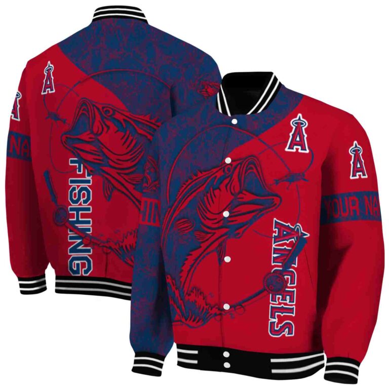 custom los angeles angels fishing rod red jacket fashion forward
