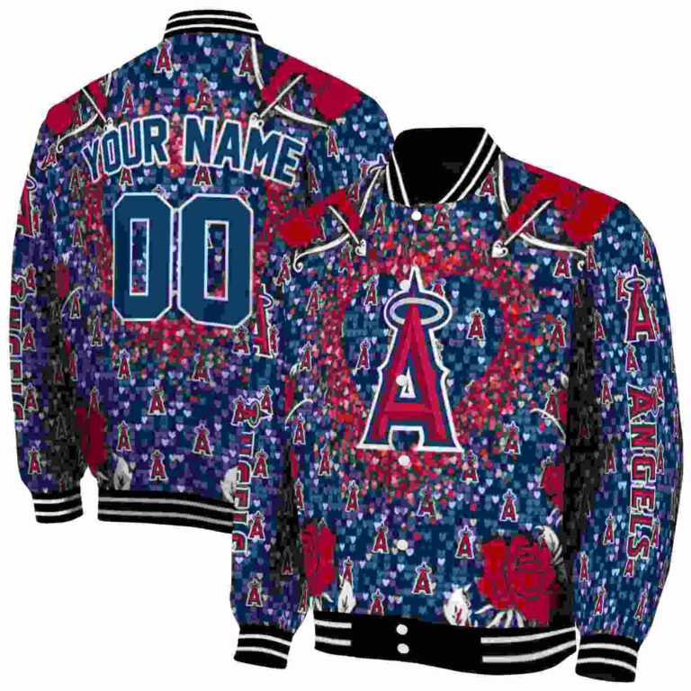 custom los angeles angels heart explosion blue jacket fashion forward