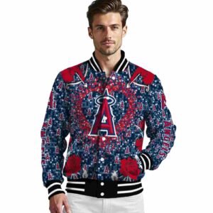 custom los angeles angels heart explosion blue jacket high quality