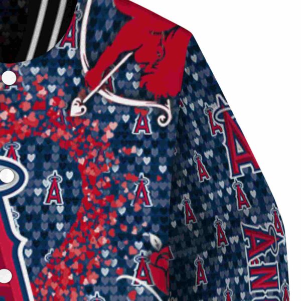 custom los angeles angels heart explosion blue jacket premium grade