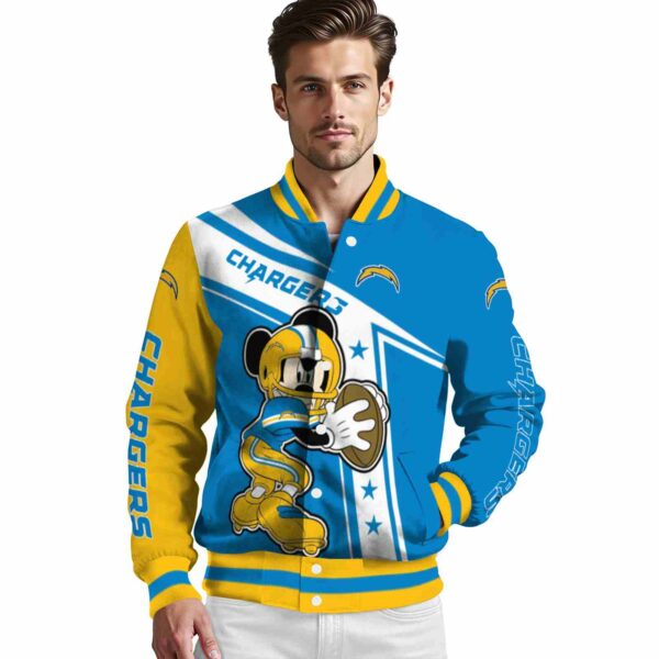 custom los angeles chargers mickey football blue white jacket high quality